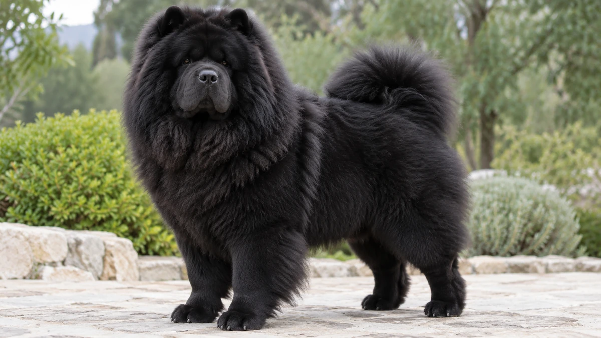Chow Chow köpek — siyah renk
