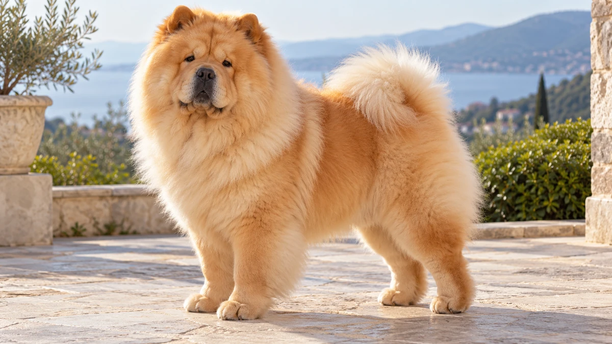 Chow Chow köpek — kayısı renk