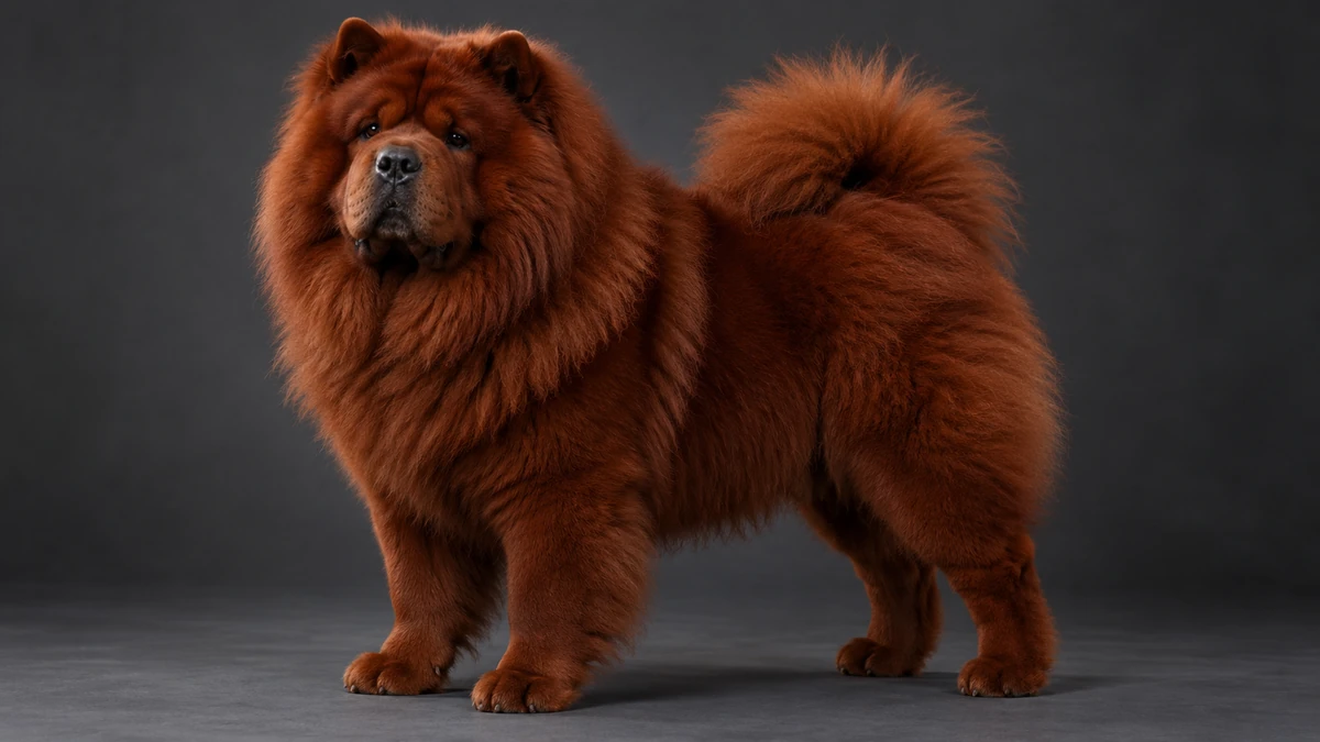 Chow Chow köpek — koyu kızıl renk