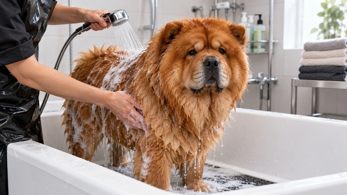 Chow Chow köpek — banyo ve temizlik